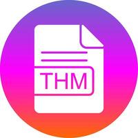 THM File Format Glyph Gradient Circle Icon Design vector