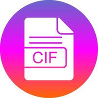 CIF File Format Glyph Gradient Circle Icon Design vector