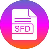 sfd archivo formato glifo degradado circulo icono diseño vector