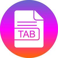 TAB File Format Glyph Gradient Circle Icon Design vector