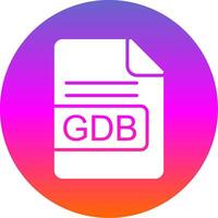 gdb archivo formato glifo degradado circulo icono diseño vector