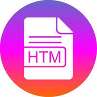 HTM File Format Glyph Gradient Circle Icon Design vector