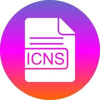 ICNS File Format Glyph Gradient Circle Icon Design vector