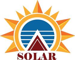 Solar Panel with sun icon flat style vector