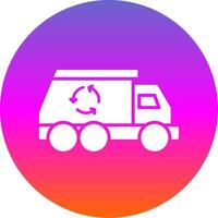 Trash Truck Glyph Gradient Circle Icon Design vector