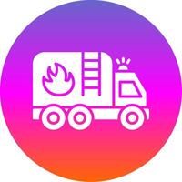 Fire Truck Glyph Gradient Circle Icon Design vector