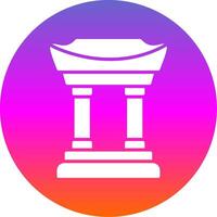 Chinatown Glyph Gradient Circle Icon Design vector