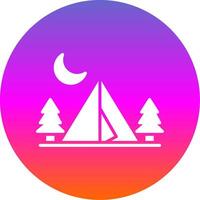 Camping Zone Glyph Gradient Circle Icon Design vector