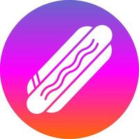 Hot Dog Glyph Gradient Circle Icon Design vector