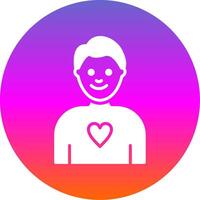 Boy Glyph Gradient Circle Icon Design vector