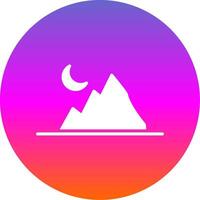 Mountain Glyph Gradient Circle Icon Design vector