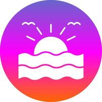 Sunrise Glyph Gradient Circle Icon Design vector