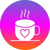 Coffee Glyph Gradient Circle Icon Design vector