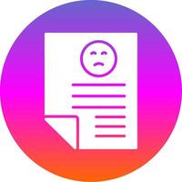 Bad Review Glyph Gradient Circle Icon Design vector