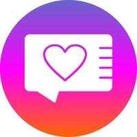 Give Heart Glyph Gradient Circle Icon Design vector