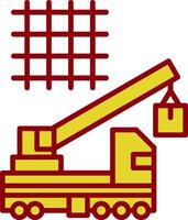 Crane Lifting Vintage Icon Design vector