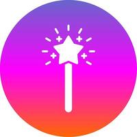 Magic Wand Glyph Gradient Circle Icon Design vector