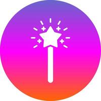 Magic Wand Glyph Gradient Circle Icon Design vector