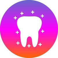 Tooth Glyph Gradient Circle Icon Design vector