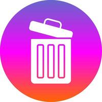 Trash Glyph Gradient Circle Icon Design vector