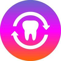 Tooth Glyph Gradient Circle Icon Design vector