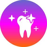 limpiar diente glifo degradado circulo icono diseño vector