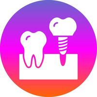 implantes glifo degradado circulo icono diseño vector