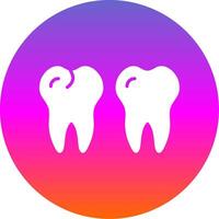 dientes glifo degradado circulo icono diseño vector