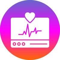 ECG Monitor Glyph Gradient Circle Icon Design vector