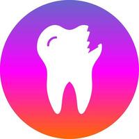 Broken Tooth Glyph Gradient Circle Icon Design vector