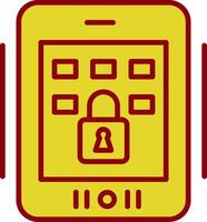 Tablet Secure Vintage Icon Design vector