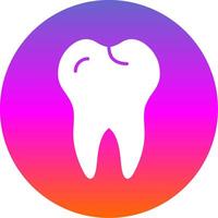 Tooth Glyph Gradient Circle Icon Design vector