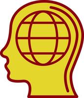 Global Mind Vintage Icon Design vector