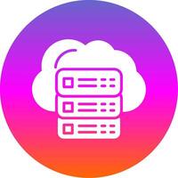 Cloud Servers Glyph Gradient Circle Icon Design vector