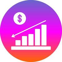 Burndown Glyph Gradient Circle Icon Design vector