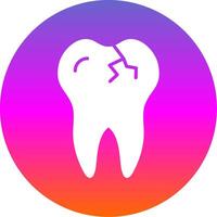 Broken Tooth Glyph Gradient Circle Icon Design vector