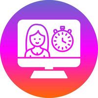 Timer Glyph Gradient Circle Icon Design vector