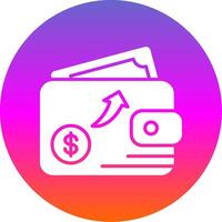 Wallet Glyph Gradient Circle Icon Design vector