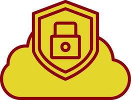 Cloud Security Vintage Icon Design vector