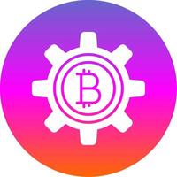 Bitcoin Management Glyph Gradient Circle Icon Design vector