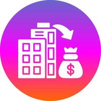 Market Investment Glyph Gradient Circle Icon Design vector