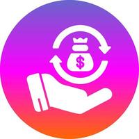 Money Back Glyph Gradient Circle Icon Design vector
