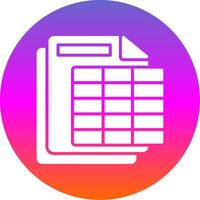 Spreadsheet Glyph Gradient Circle Icon Design vector