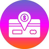 Direct Debit Glyph Gradient Circle Icon Design vector