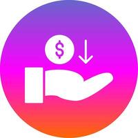 Recieve Money Glyph Gradient Circle Icon Design vector
