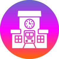 Train Station Glyph Gradient Circle Icon Design vector