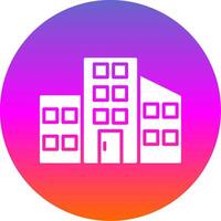 Building Glyph Gradient Circle Icon Design vector