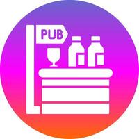 Pub Glyph Gradient Circle Icon Design vector