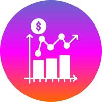 Profit Report Glyph Gradient Circle Icon Design vector