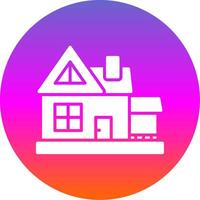 House Glyph Gradient Circle Icon Design vector